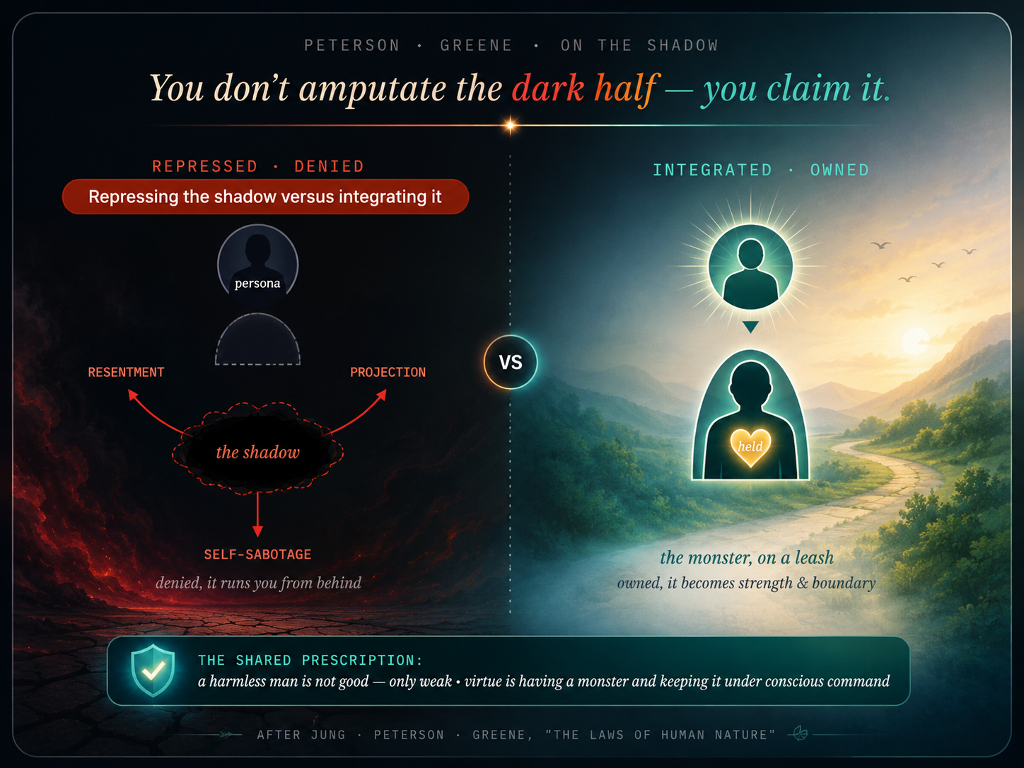 Peterson · Greene on the Shadow: You don't amputate the dark half — you claim it